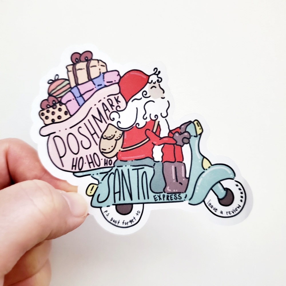 LB083 STICKERS Custom Poshmark Stickers Personalizable Santa Express Ho Ho Ho - Picture 5 of 6